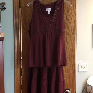 Ann Taylor Loft 2 piece top and skirt set
